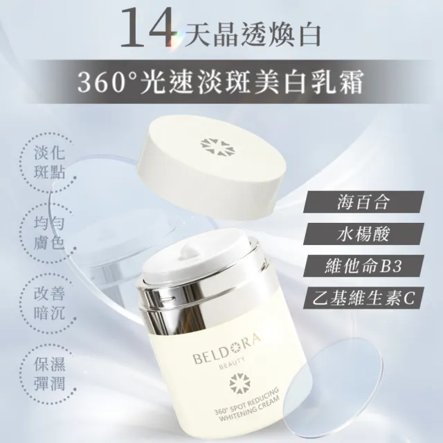 【BELDORA 蓓朵娜】360° 光速淡斑美白乳霜(衛星美白乳霜30g)