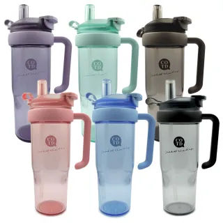 【COTD】Tritan把手透明杯1150ML/六色(直飲口/吸管口/透明杯/提把杯)