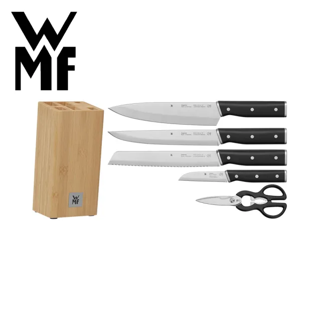 【WMF】德國製 Sequence 六件組(含主廚刀/片肉刀/麵包刀/蔬果刀/剪刀/刀座)