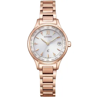 【CITIZEN 星辰】xC 代言人廣告款 光動能鈦金屬電波女錶-28mm(EC1192-58A)