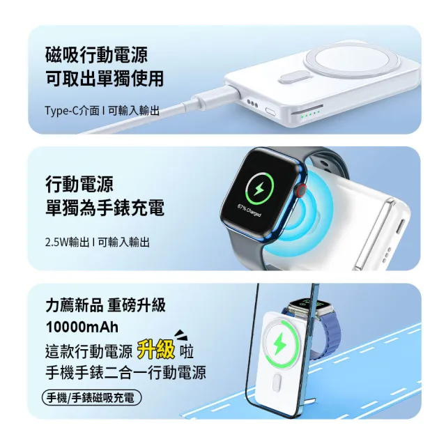 【米覓 mimax】W20 10000mAh 15W 單孔輸出 固態電芯無線磁吸行動電源(Magsafe)