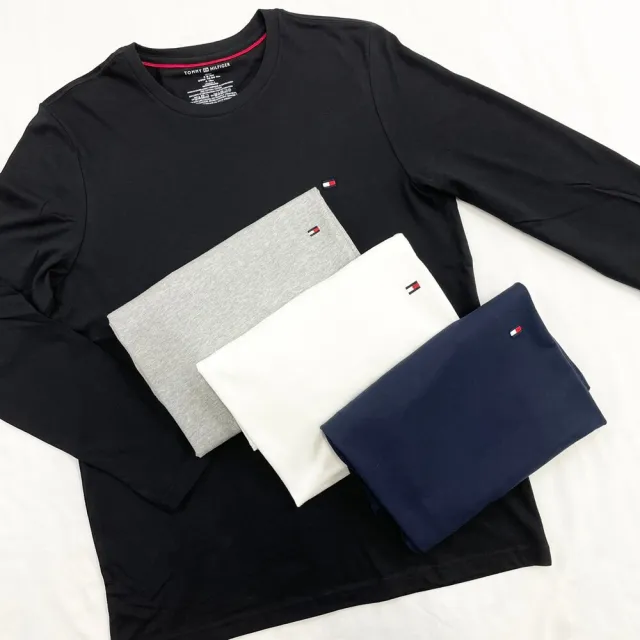【TOMMY HILFIGER】Tommy Hilfiger 長T 現貨 純棉  薄長袖 電繡logo 大尺碼 長袖 上衣  T恤(長袖 T恤9259)