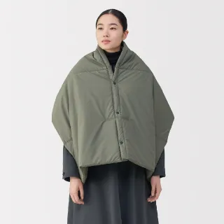 【MUJI 無印良品】撥水加工可攜式披肩(米色/煙燻綠/黑色)