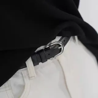 【MoonDy】皮帶 腰帶 真皮腰帶 女生皮帶 針扣皮帶 細腰帶 牛皮腰帶 金扣皮帶 穿搭配飾 圓頭皮帶