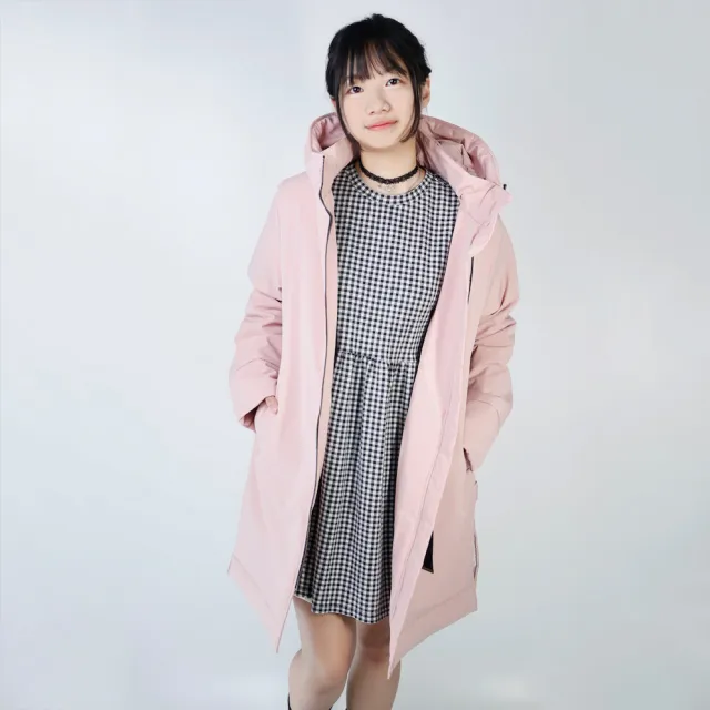 【GFoneone】阻菌防水韓系防寒大衣-粉(女外套 阻菌/防水/透濕/防潑水/汙水/保暖)