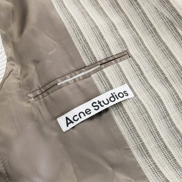 【Acne Studios】米白/藍條紋 休閒 西裝外套(40)