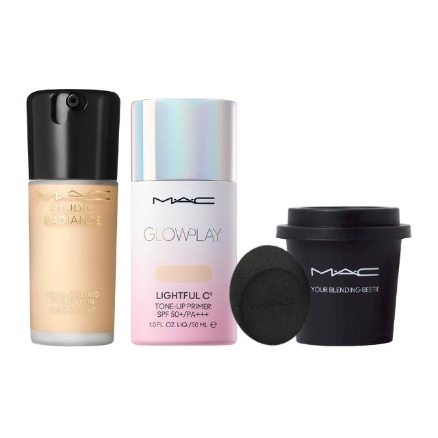 【M.A.C】完美奶霜聚光粉底持妝組(超漾光高防曬妝前乳SPF50+&超持妝奢緞粉底精華_雙11限定)