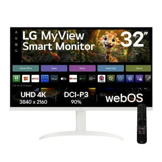 【LG 樂金】S+級福利品 32SR75U-W 31.5型 VA 4K 60Hz 智慧聯網螢幕(webOS/IoT 操控/AirPlay 2/智慧遙控器)