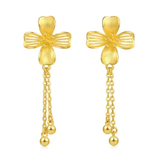 【點睛品】桂花 婚嫁黃金耳環_計價黃金(一對)