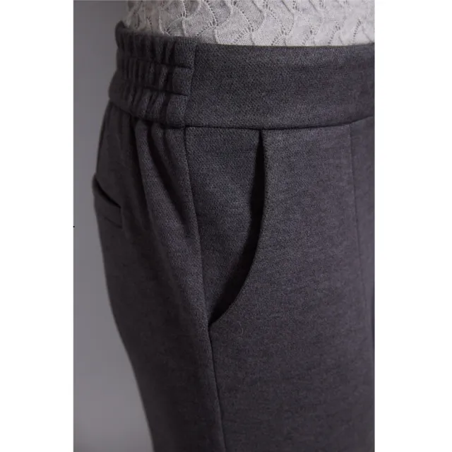 【SuperWands】絨毛時尚纖瘦微喇叭褲