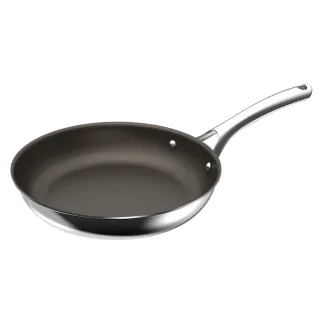【CorelleBrands 康寧餐具】DuraNano晶奈無塗層不沾不鏽鋼平煎鍋28cm