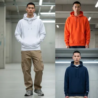 【Champion】官方直營 買一送一 男女款-小C素面內刷毛長袖連帽T重磅9.0-多色(經典美規連帽T/保暖大尺碼/)