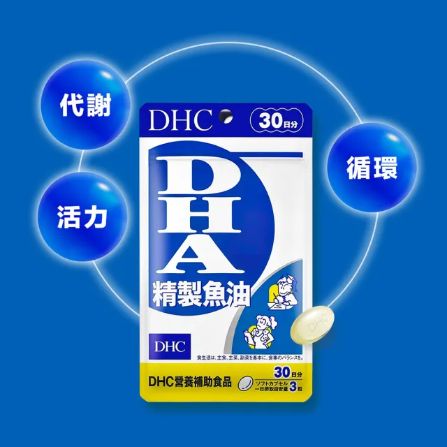 【DHC】精製魚油DHA 30日份2入組(90粒/包 Omega-3 循環代謝 好吸收 無腥味)