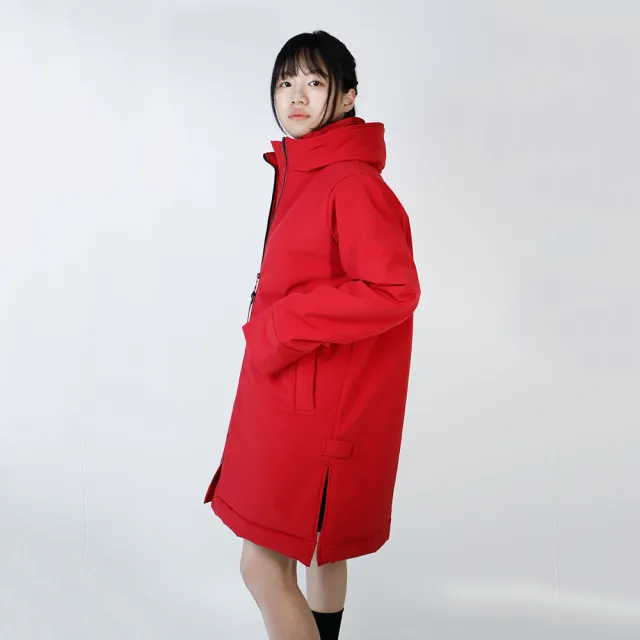 【GFoneone】阻菌防水韓系防寒大衣-紅(女外套 阻菌/防水/透濕/防潑水/汙水/保暖)