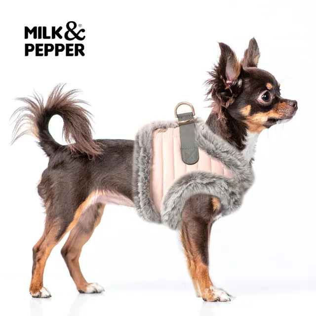 【瑪頌·波美特】Milk & Pepper 溫暖刷毛胸背衣-荷米娜.玫瑰粉 狗狗衣服 26-47(Maison Pomette)