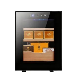 【宜品居家】32L雪茄櫃 電子恒溫恒濕櫃 半導體風冷 裸養雪松木層架(裸養盒養二合一/360°立體風冷)