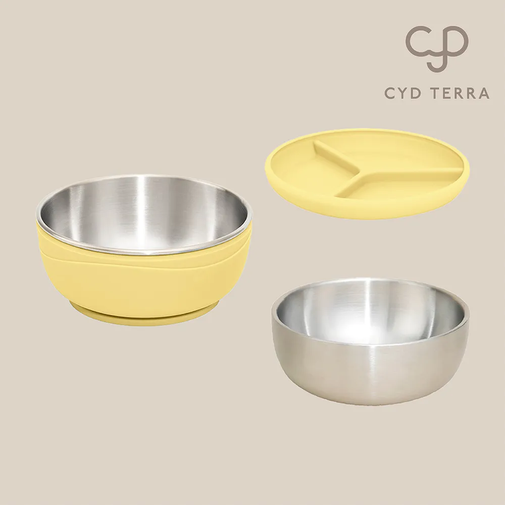 【CYD TERRA 官方直營】PICABOO雙寶碗（雙碗組合/不銹鋼餐碗/防燙隔熱）(極簡收納 學生餐碗)