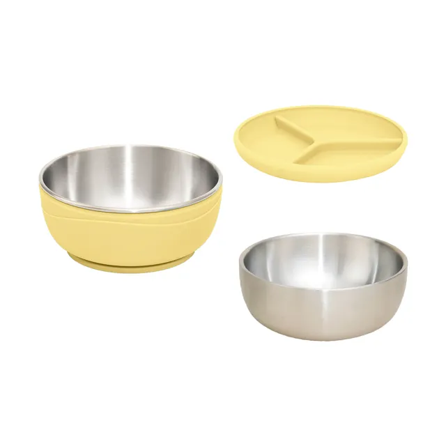 【CYD TERRA 官方直營】PICABOO雙寶碗（雙碗組合/不銹鋼餐碗/防燙隔熱）(極簡收納 學生餐碗)