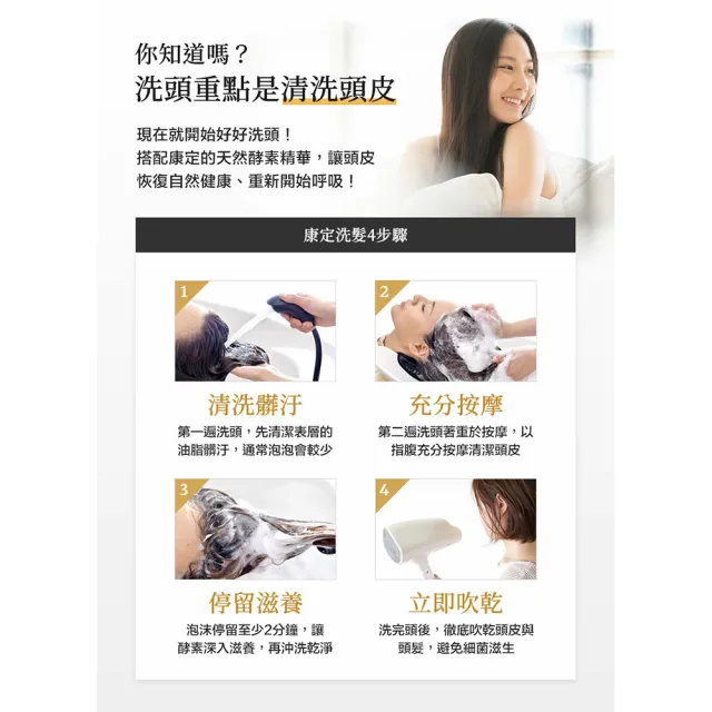 【CONTIN 康定】官方直營 酵素極萃豐盈洗髮精/洗髮乳300mlx2入組(細軟髮/偏油性頭皮適用/配方升級)
