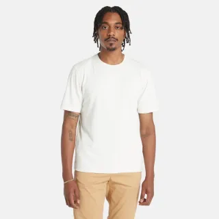 【Timberland 官方旗艦】男款白色休閒短袖T恤(A2QB7CM9)