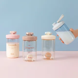 【Oolab 良杯製所】2入組 律動蛋白搖搖杯 500ml(防漏/乳清蛋白/4色任選/攪拌球/健身杯)