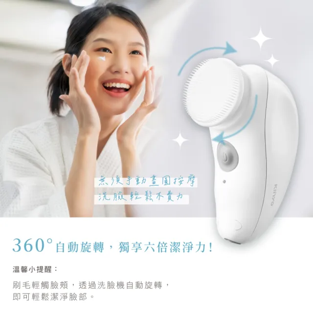 【KINYO】旅行多功能電動洗臉機 潔顏儀 洗顏機(深層清潔 卸妝 按摩 AMC-6210)