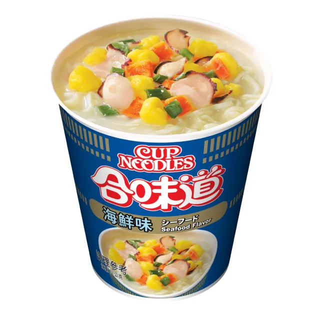【NISSIN 日清】合味道 海鮮味杯麵 18入組(海鮮/XO醬/香辣/咖哩/酸辣蝦)中元