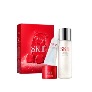 【SK-II】PITERA新客組入門晶透奇肌套裝(青春露75ml+新小燈泡精華10ml+肌源活膚霜15g/禮盒/小熊限量版)