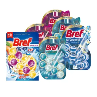 【Bref 妙力】懸掛式馬桶清潔球50g*2-共6串(新!蜜桃百香/麝香薄荷/永恆紫羅蘭/清爽橙花)