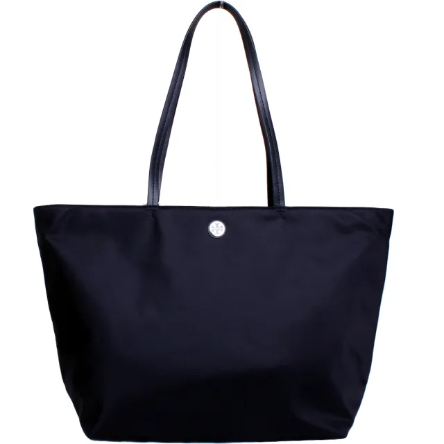 【TORY BURCH】立體LOGO尼龍肩背托特包(海軍藍)