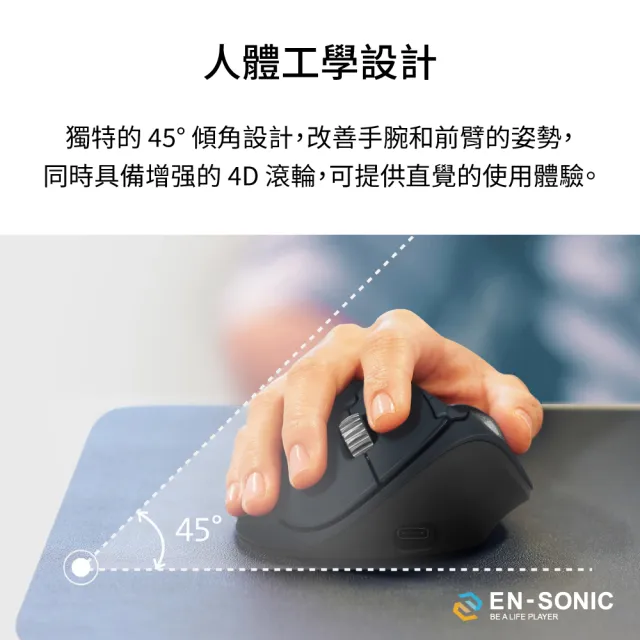 【Kensington】肯辛通 紅點設計 TB550人體工學無線拇指軌跡球滑鼠(K72196)