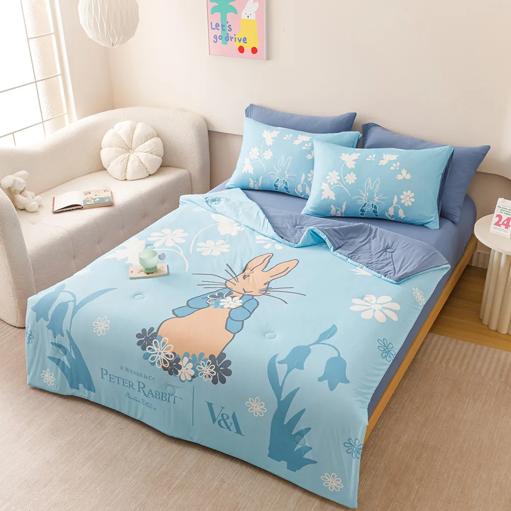 【PETER RABBIT】比得兔與V&A博物館 冰絲涼被-任選(單人/雙人/正版授權/冰冰被/涼被)