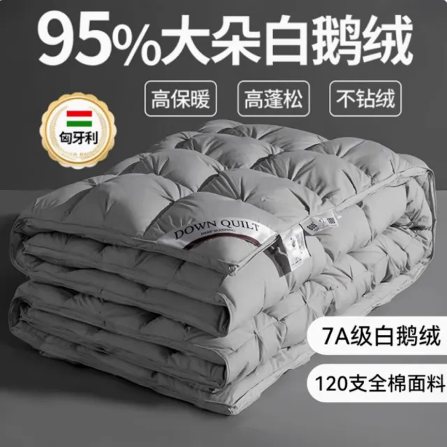 【巧可】95白鵝絨冬季羽絨被 冬被 被芯 被胎 大朵鵝絨 雙人加厚保暖棉被 A類超柔抗菌被芯