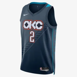 【NIKE 耐吉】籃球背心 男 OKC MNK DF SWGMN JSY CE 25 NBA 雷霆隊 運動 休閒 藍色(HM5990437)