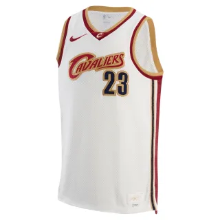 【NIKE 耐吉】籃球背心 男 CLE MNK DF RESERVE JSY JAMES NBA 騎士隊 運動 休閒 米白色(IF0291133)