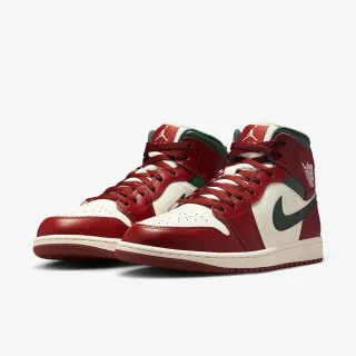 【NIKE 耐吉】運動鞋 籃球鞋 男鞋 AIR JORDAN 1 MID 喬丹 AJ1 紅頭 白紅色(DQ8426105)