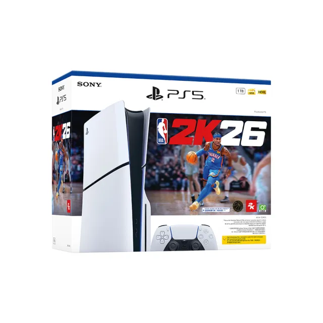 【SONY 索尼】New PlayStation 5 光碟版主機NBA 2K26同捆組(PS5 Slim/CFI-2018A01)