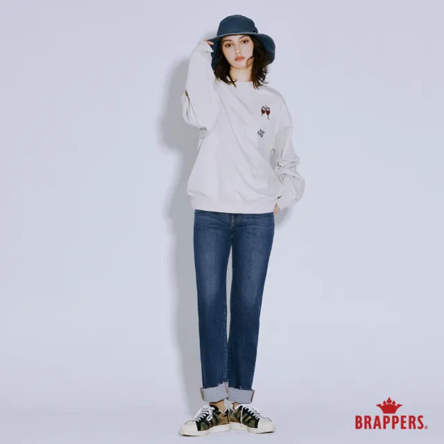 【BRAPPERS】女款 Cheers刺繡口袋圓領T(淺灰)