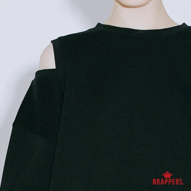 【BRAPPERS】女款 不對稱挖肩剪裁上衣(黑)