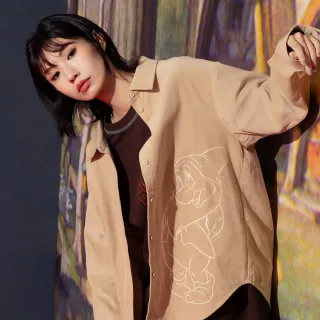 【gozo】迪士尼系列 害羞鬼立體繡花條絨長袖襯衫(兩色)