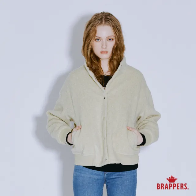 【BRAPPERS】女款 立領毛絨排釦外套(綠)