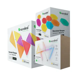 【Nanoleaf】組合-智能六角燈9片+三角燈9片+星座燈9條(RGB LED 觸控 音樂 氣氛 像素燈 壁燈 積木 玩具)