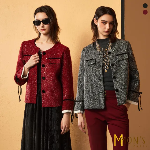 【MON’S】精品小香風圓領外套(2色任選)