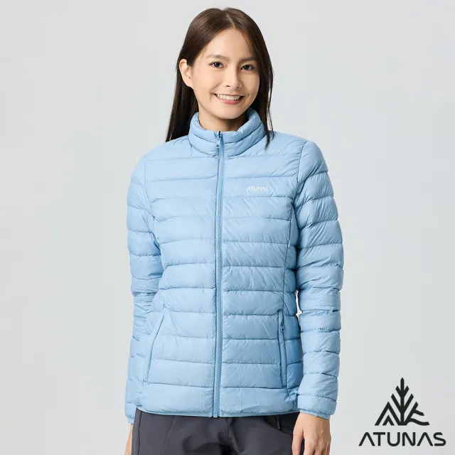 【ATUNAS 歐都納】女款防風防水2IN1+羽絨兩件式外套(A1GA2502W霧藍/風衣/保暖/戶外休閒旅遊/日常*)