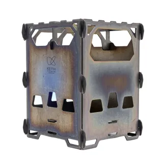 【Keith】鎧斯鈦極輕量柴火爐 / Ti2201(純鈦柴火爐 鈦合金焚火台 卡片式柴爐 戶外露營火爐)