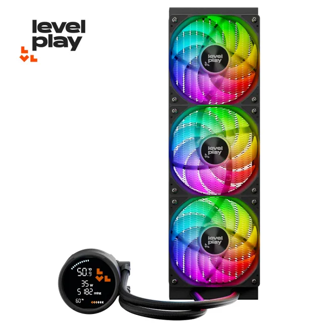 【Levelplay】鋭玩 COMBAT 360 HUD 數顯版 360mm ARGB 水冷 黑色(COMBAT 360 HUD)
