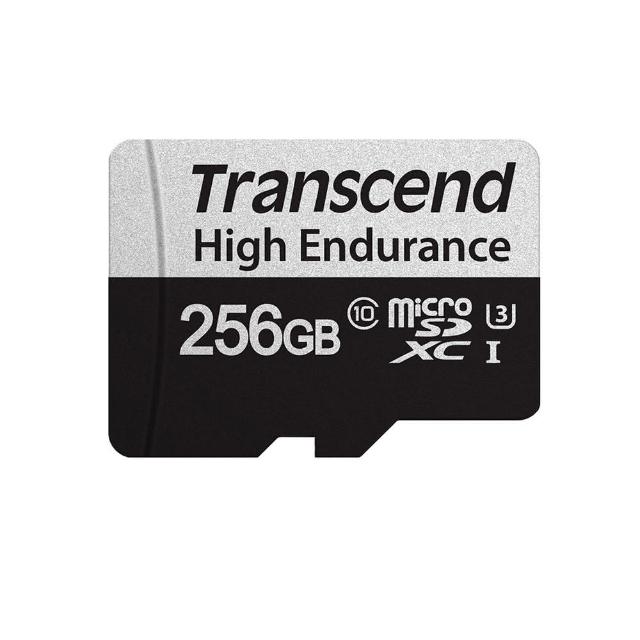 【Transcend 創見】USD350V High Endurance microSDXC UHS-I U3 256GB 行車記錄器/監控專用記憶卡(附轉卡)