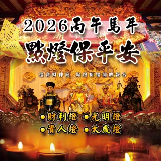 【財神小舖】高雄進寶財神廟 點燈祈福2026丙午馬年  4燈選(實體點燈/犯太歲/打小人/開運招財/轉運擋煞)
