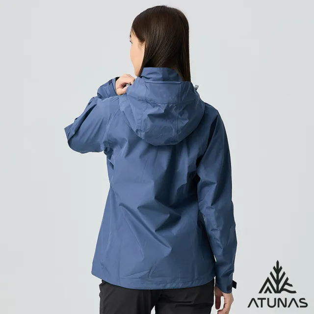 【ATUNAS 歐都納】女款綠森林透氣防水風衣外套(A1GAGZ02W遠岸藍/輕量耐磨/防風/登山露營)