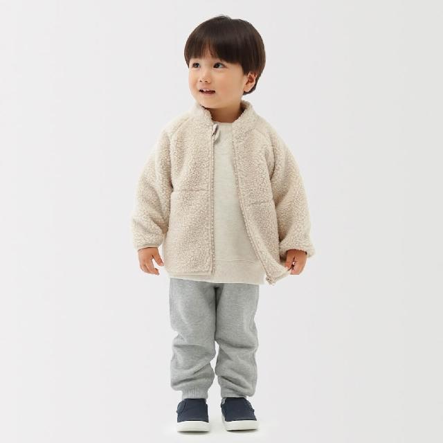 【MUJI 無印良品】幼兒絨毛刷毛外套(米黃/淺粉/暗藍)